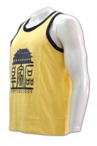 VT033 膠印Logou背心 度身訂做 包邊撞色背心 背心香港製造   黃色